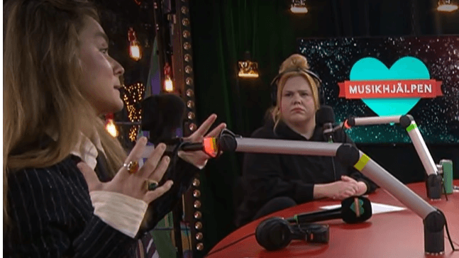 Isabella Olsson i Musikhjälpens studio 2025